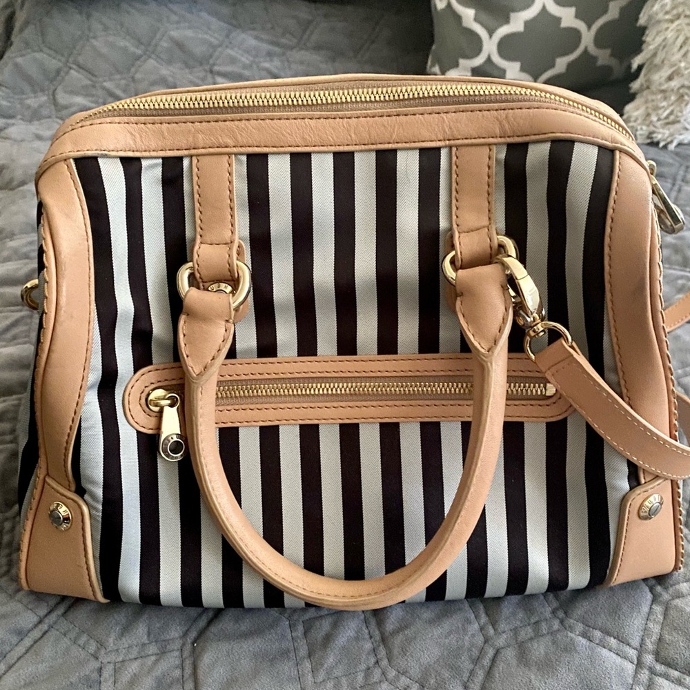 Henri Bendel New York Signature Striped Barrel Bag